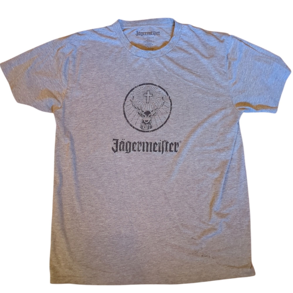 🌹3/15🌹JAGERMEISTER Grey Graphic Tee Shirt